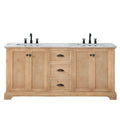 Hervas Bath Vanity with Natural Marble Top without Mirror