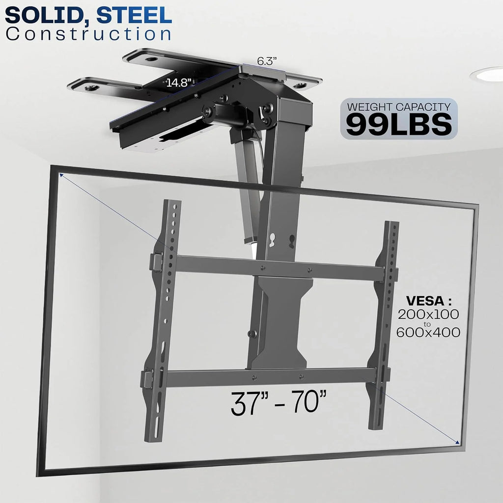 VIVO Electric Ceiling TV Mount, 37锟斤拷70", Motorized, App Control, Black