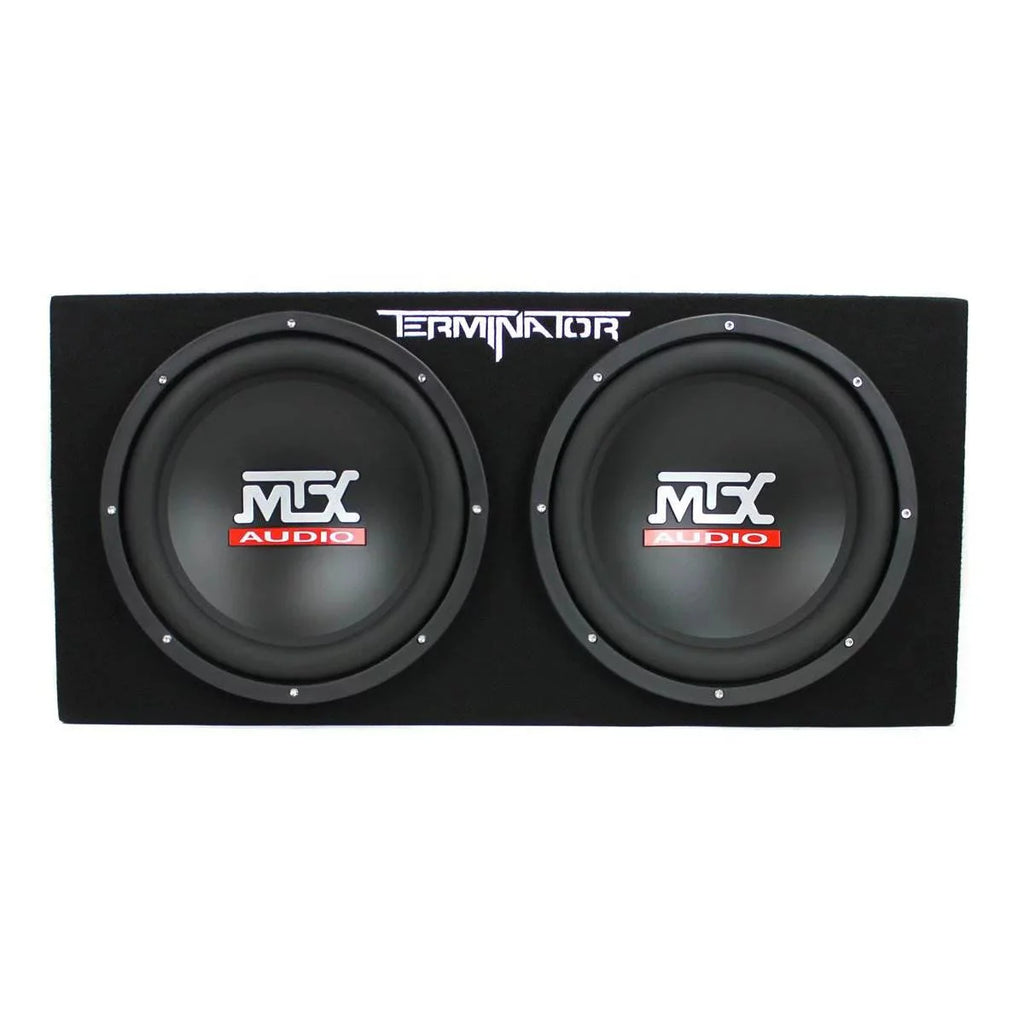 MTX TNE212D 12" Subwoofer (2 Pack) + Monoblock Amplifier (2 Pack) + Amp Wire Kit