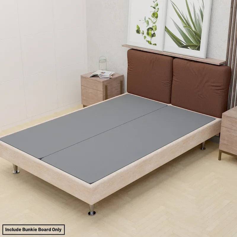 ONETAN, 1.5-Inch Split Bunkie Board for Mattress/Bed Support - Fully Assembled, Improved Comfort and Support, Gray
