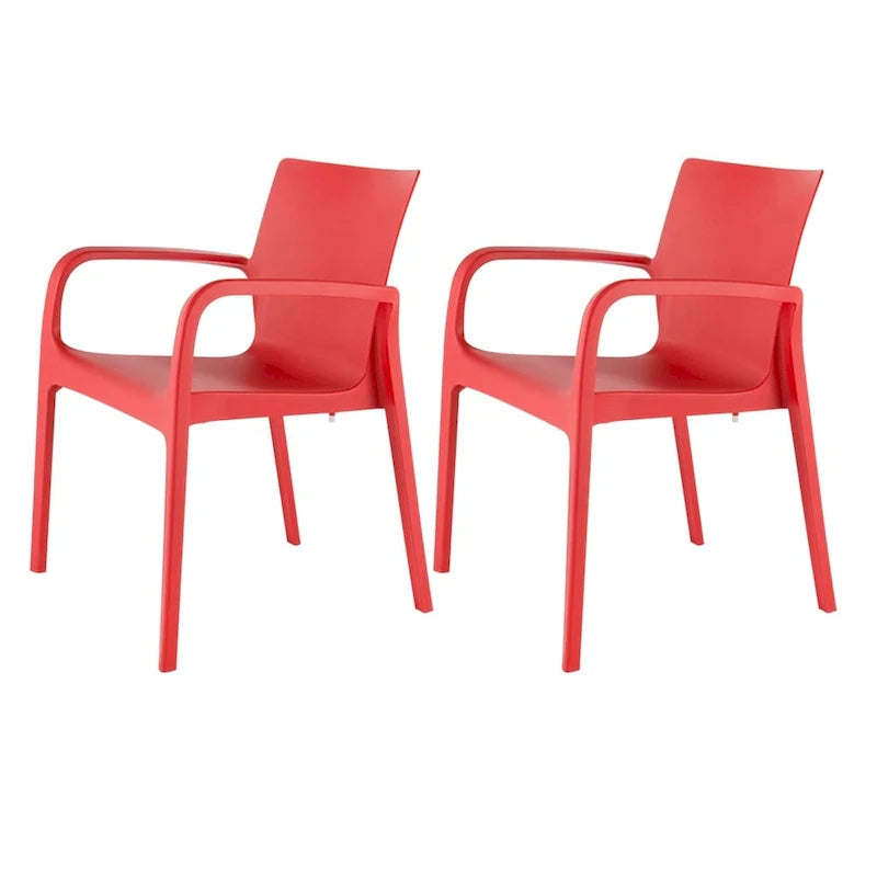 Alissa Resin Stackable All-Weather Dining Armchair, Set of 2