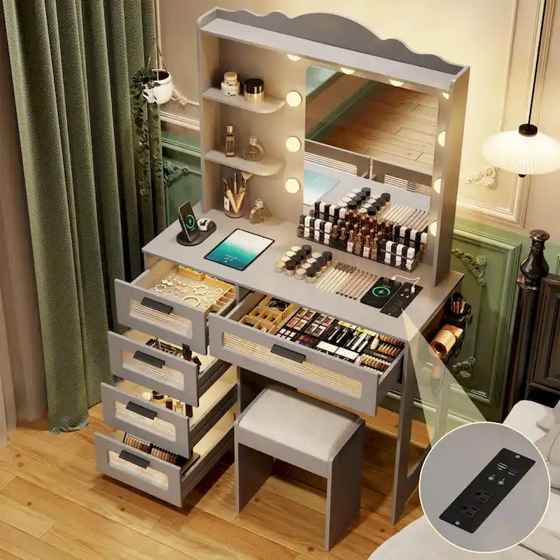 Makeup Vanity with 3 Lighting Colors