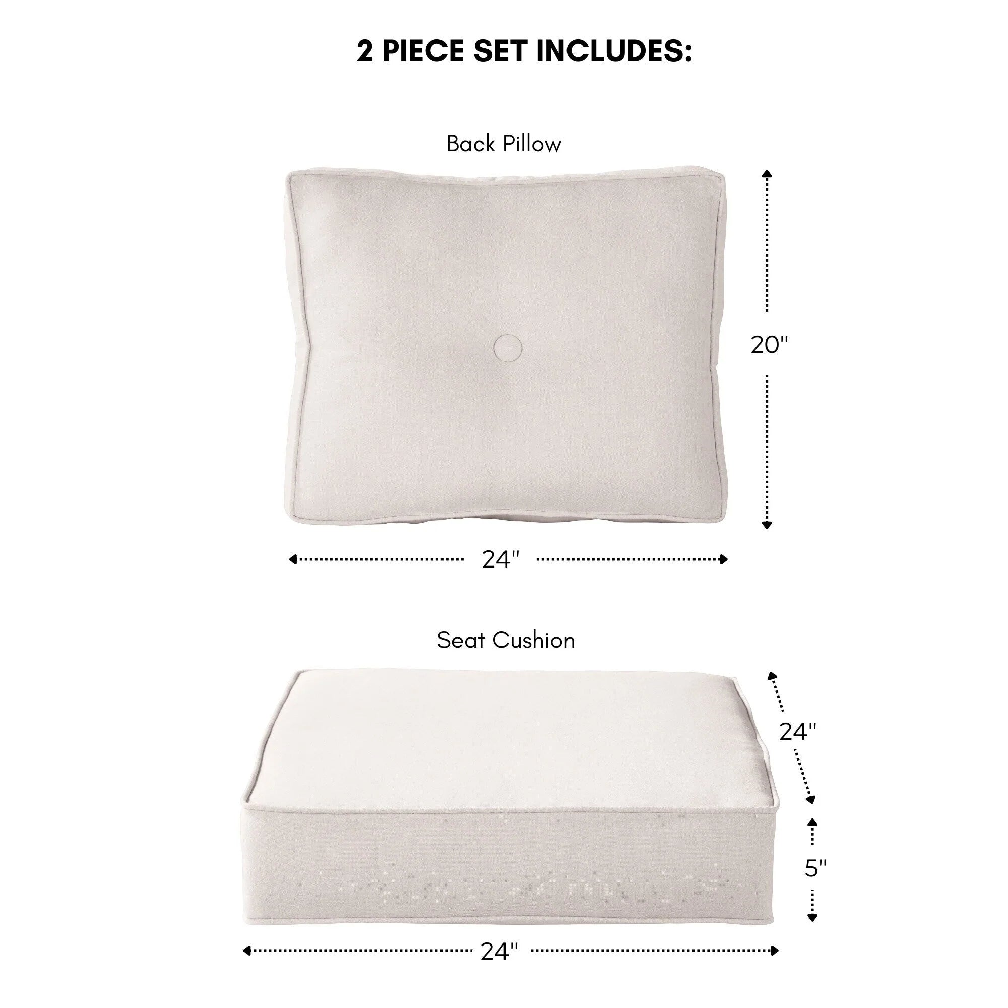 Sunbrella 2-Piece Premium Deep Seat Outdoor Cushion Set