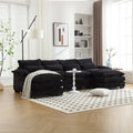 Sectional Sofa Cloud Couch for Living Room, Modern Chenille/Boucle U Shaped Couch, Comfy Modular Sofa Sleeper with Double Chaise