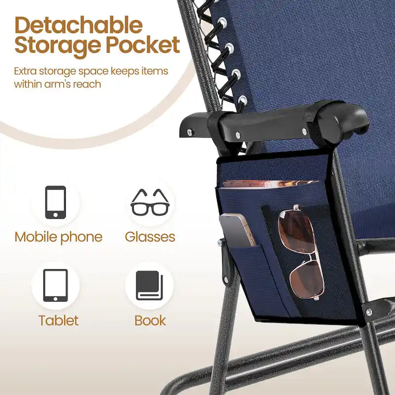 Yaheetech 2pcs 26in Rocking Chair Foldable Outdoor Lounge Chair