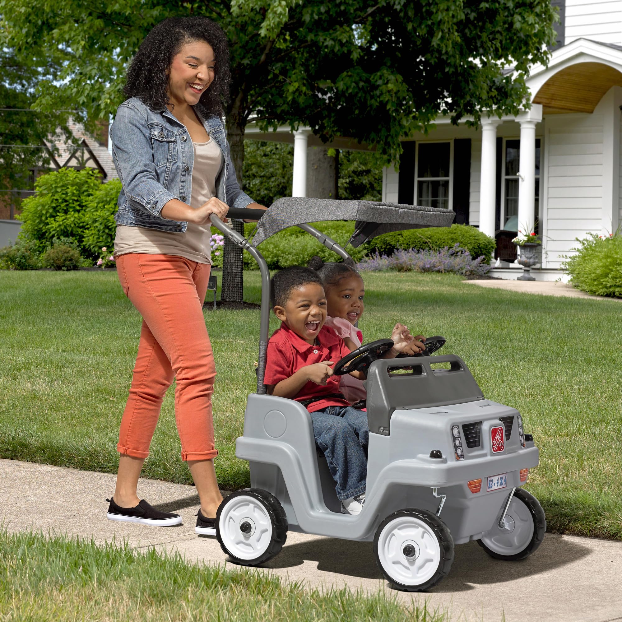 Step2 Side-by-Side Push Around SUV, Kids Push Car, 2 Seats