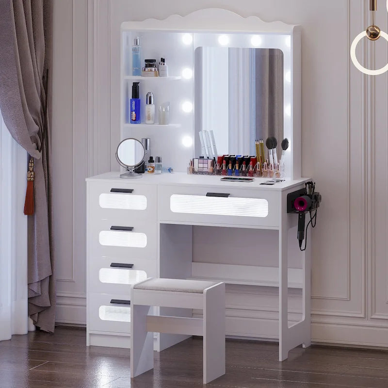 Makeup Vanity with 3 Lighting Colors