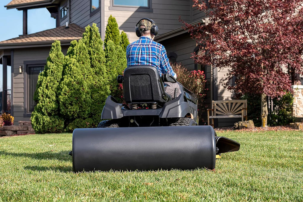 Agri-Fab 45-0604 18" x 48" Tow Behind Poly Lawn Roller 550 lbs Weight with Water, Poly Drum and Steel Frame, with Plug. Designed for Lawn and Garden Tractors