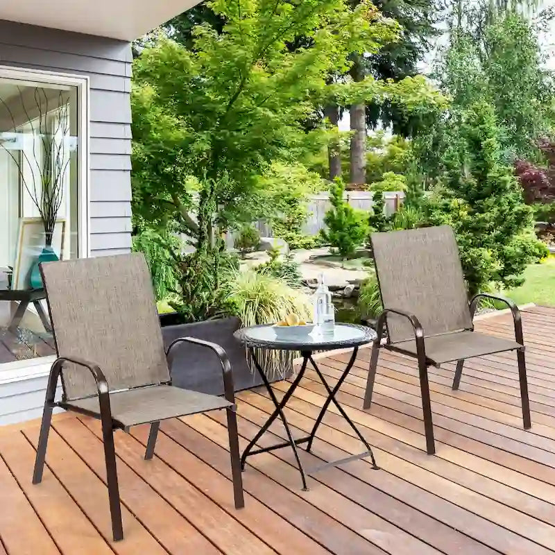 Costway 4PCS Patio Chairs Garden Deck Yard with Armrest - See Details