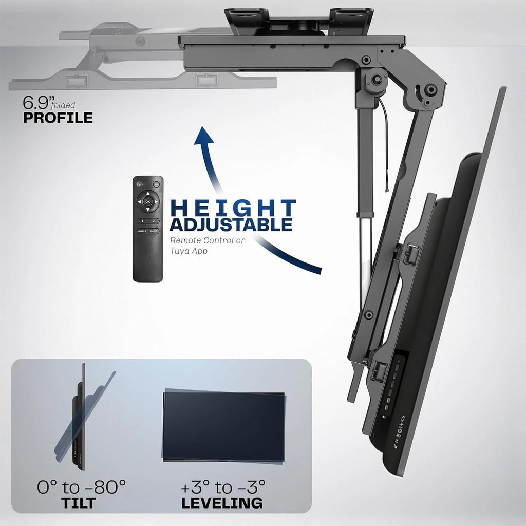 VIVO Electric Ceiling TV Mount, 37锟斤拷70", Motorized, App Control, Black