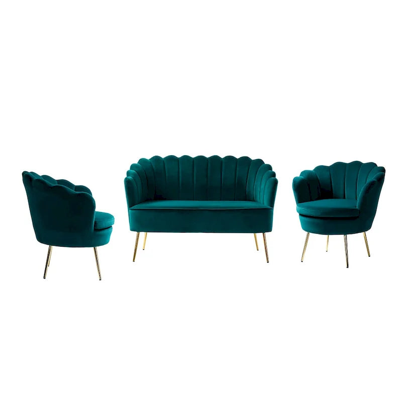 Xabier 52 in. 3 Piece Living Room Set by HULALA HOME