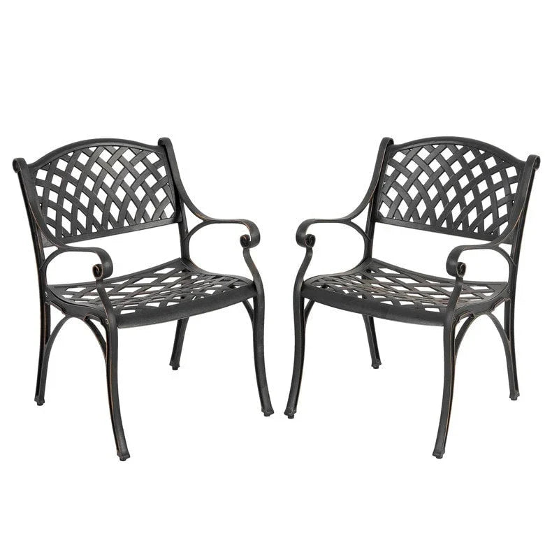 Outdoor 2 Piece Cast Aluminum Bistro Chairs