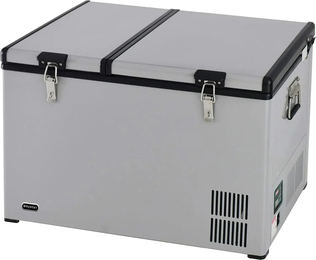 FM-65G 65 Quart Portable Refrigerator and Deep, AC 110V/ DC 12V, Real Chest Freezer for Car, Home, Camping, and RV with-8掳F to 50掳F Temperature Range, Gray, One Size