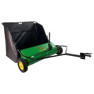 John Deere 42″ trailed lawn sweeper, 24 cubic foot capacity, adjustable brushes