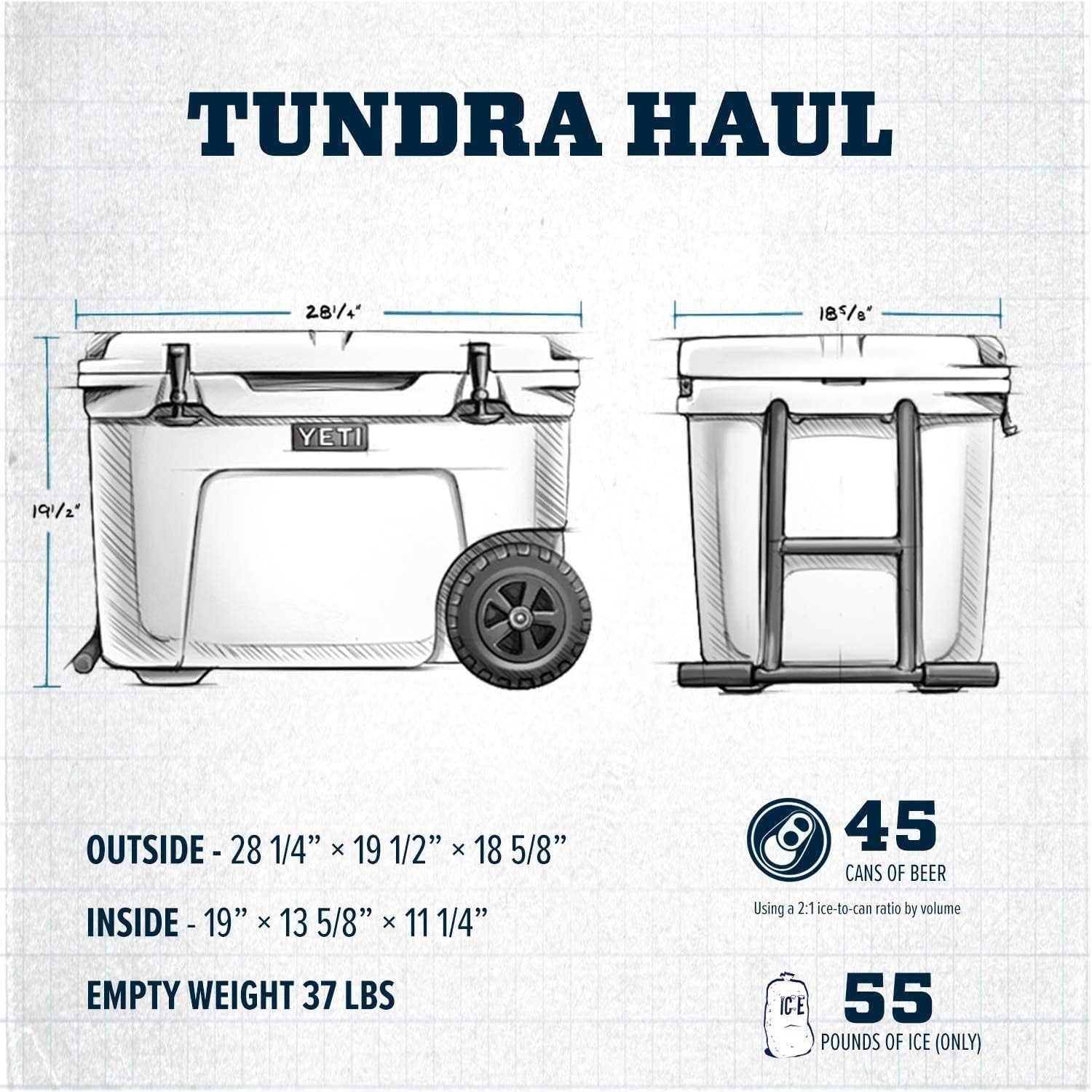 YETI Tundra Haul Cooler Box with Wheels, Navy Blue