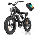 Ridstar electric bicycle for adults, 1200 W, 48 km/h mountain bike, 48 V 15.6 Ah battery, 20" fat bike tires, 7-speed full suspension
