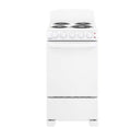 20-inch electric oven with 4 cooking zones, freestanding, in white
