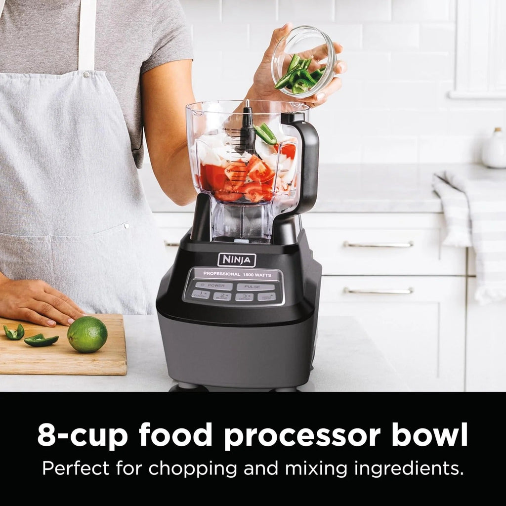 Ninja Mega Kitchen System, 1500 Watt Stand Mixer (2.1 Liters) and Food Processor (8 Cups) with (2) 473 ml Takeaway Cups