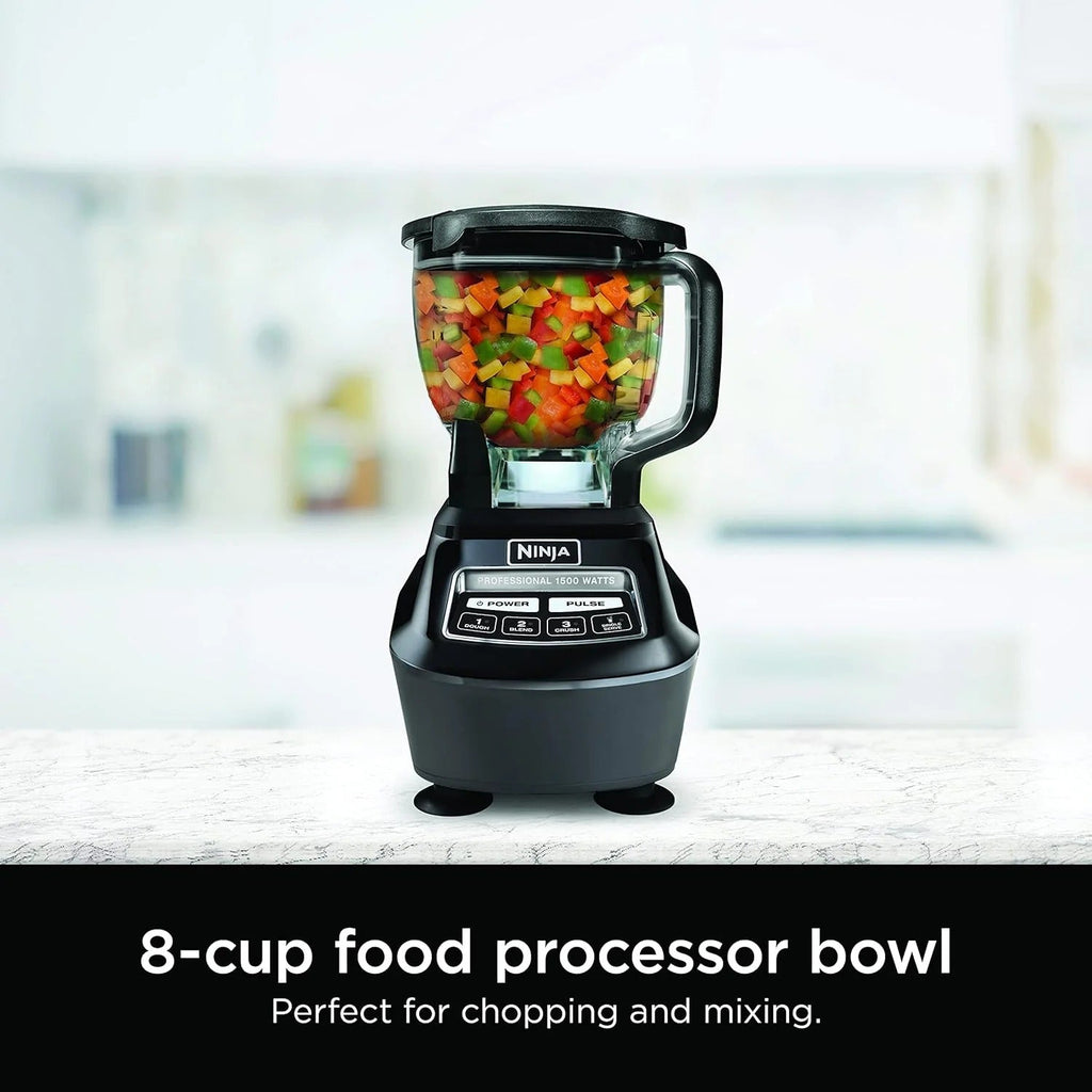 Ninja Mega Kitchen System, 1500 Watt Stand Mixer (2.1 Liters) and Food Processor (8 Cups) with (2) 473 ml Takeaway Cups